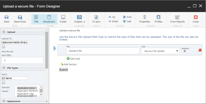 Secure File Upload Field