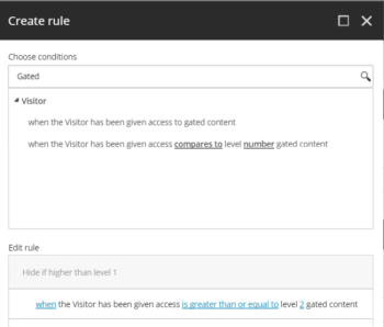 Sitecore Levelled Gated Access Personalization Rule